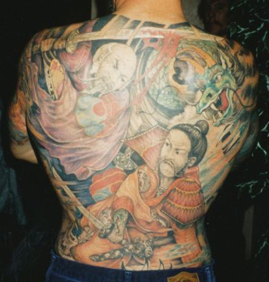 Full Back Tattoo Of Japanese