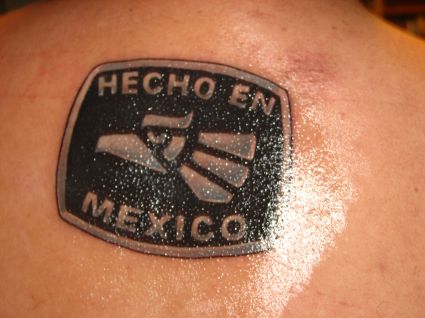 Hecho On Mexican Symbol Tattoo