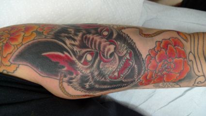 Mexican Cat Head Tattoo