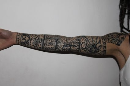 Polynesian Full Sleeve Tattoo