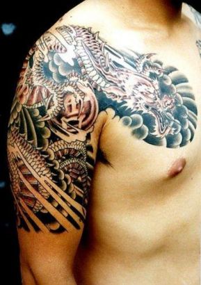 Chest Japnese Dragon Tats