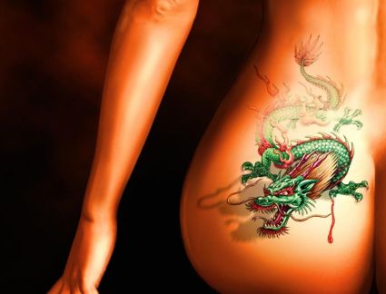 3d Dragon Tattoo On Hip