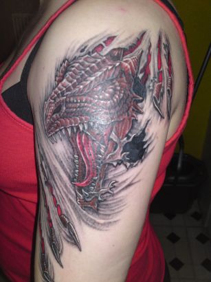 Dragon Pic Tattoo For Women