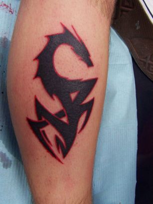 Dragon Tribal Pic Tattoo On Arm