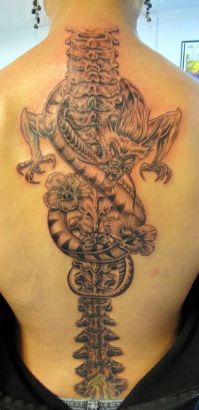 Dragon With Backbone Tattoo