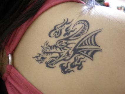 Tribal Dragon Pic Tattoos For Girl