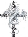 dragon and cross tattoo