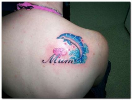 Dolphin Love Back Tattoo