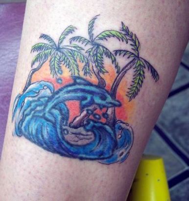 Dolphin Leg Tats