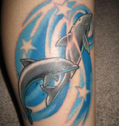 Leg Dolphin Tattoos