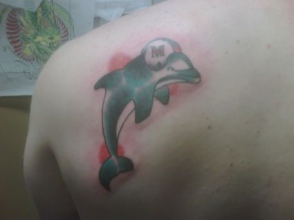 Dolphin Tattoo Design On Back