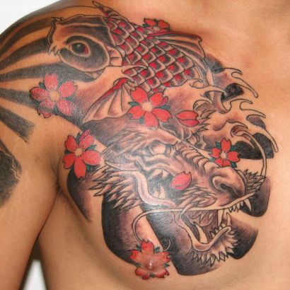 Koi Fish Chest Tat