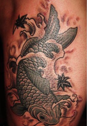 Black Koi Fish Tat