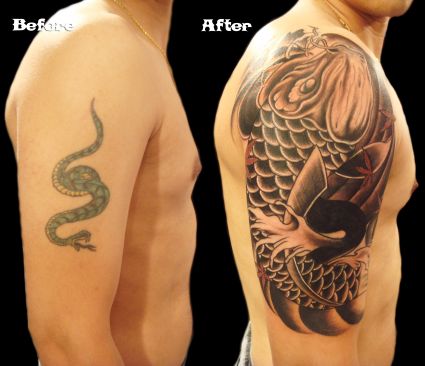 Koi Fish Tat On Man's Arm