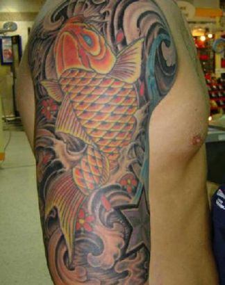 Koi Fish Arm Tat For Man