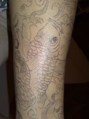 Koi Fish Tattoos On Leg