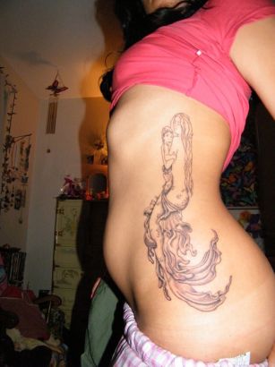 Mermaid And Her Child Tattoo 