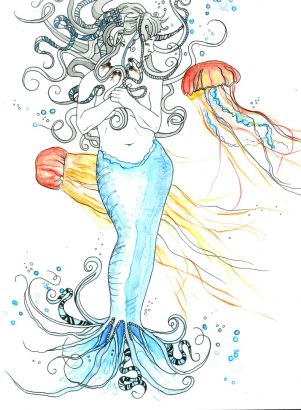 Mermaid And Jelly Fish Tattoo