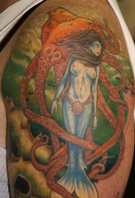 Mermaid And Octopus Tattoo