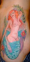 mermaid tattoo pic on hip