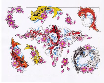 Colorful Fish Tats Designs Pic