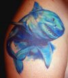 blue shark tattoo