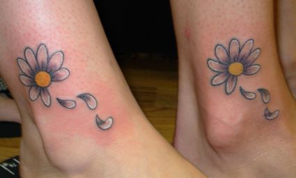 Daisy Flower Tattoos On Ankle