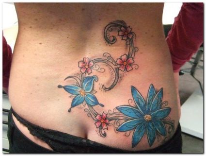 Daisy Lower Back Tattoo