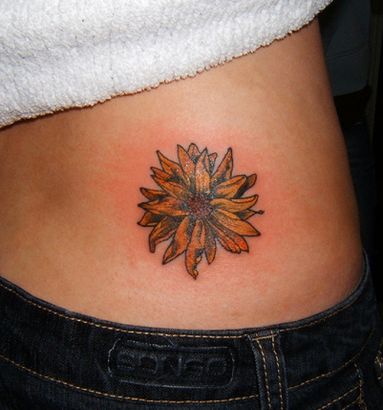 Daisy Side Back Tattoo