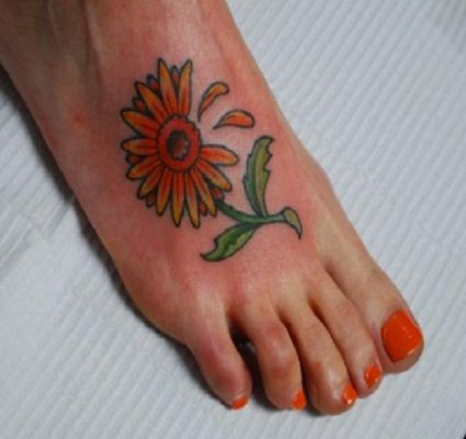 Daisy Tattoo On Feet