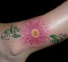daisy flower ankle tattoo