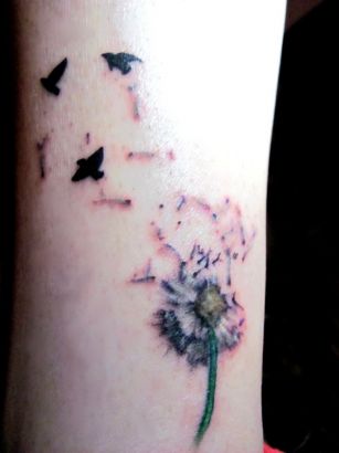 Dandelion And Birds Tattoo