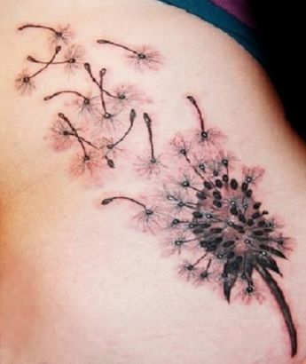 Dandelion Flower Blowing Tattoo