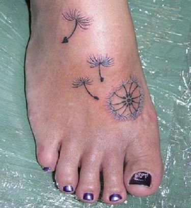 Dandelion Flower Fluff Tattoo