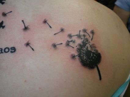 Dandelion Flower Shoulder Tattoo