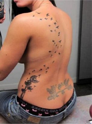 Dandelion Flower Tattoo On Upper Hip Of Girl