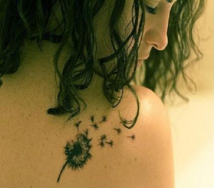 Dandelion Flower Tattoos For Girls