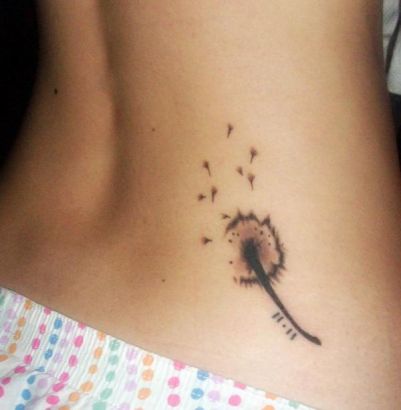 Dandelion Tattoo On Upper Hip
