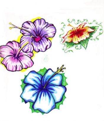 Free Hibiscus Flower Tattoo