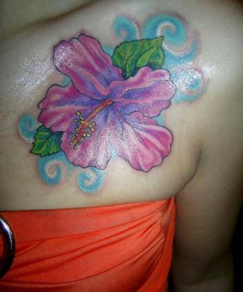 Hibiscus Tats On Chest