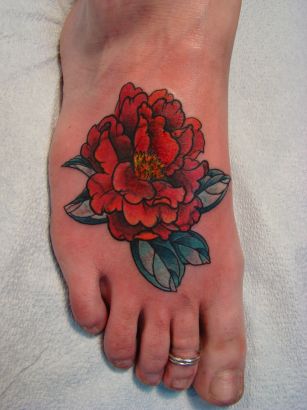 Hibiscus Tattoo Design On Feet