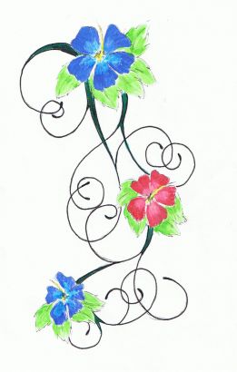 Hibiscus Vine Tattoo Design 