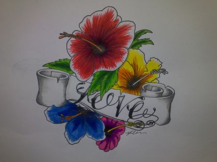 Hibiscus Free Tattoo Design