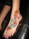 hibiscus tats design on feet