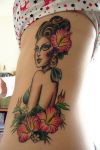 hibiscus tattoo with women