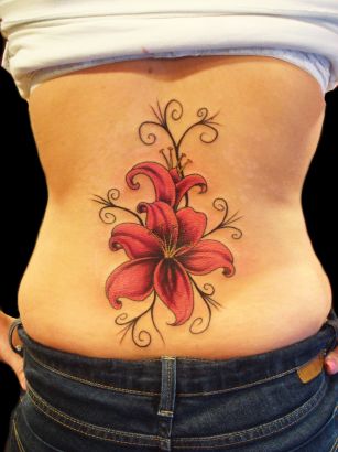 Lily Tattoo Design On Back