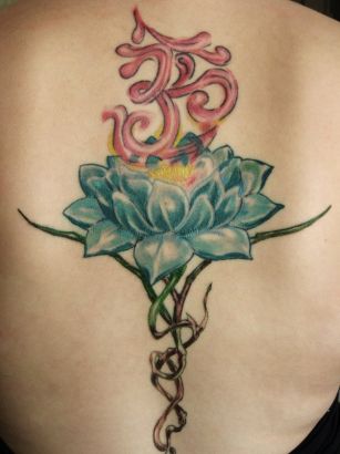 Lotus And Om Back Tattoo || Tattoo from Itattooz