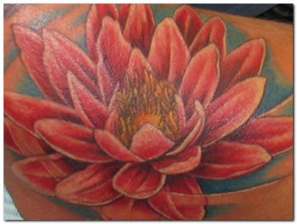 Lotus Tats Design On Shoulder