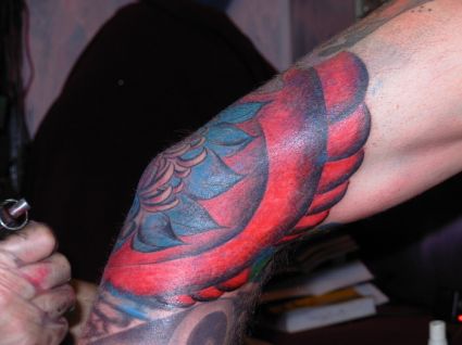 Lotus Elbow Tattoo