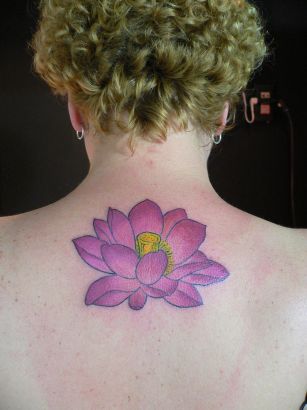 Lotus Tattoo On Girls Back